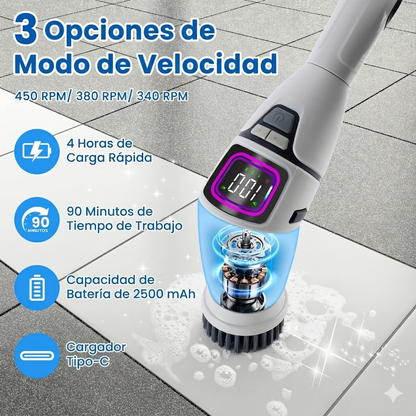 Cepillo Eléctrico de Limpieza Retráctil y Multifunción